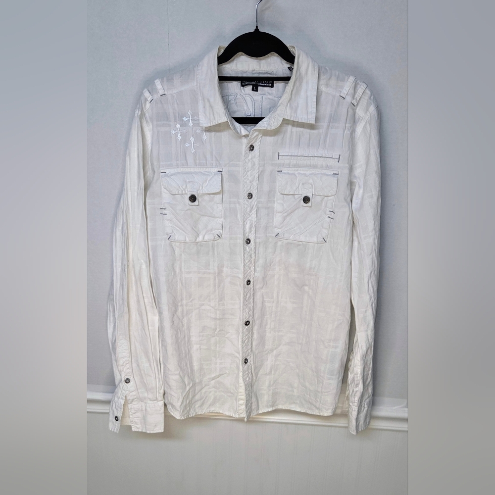 AFFLICTION Black Premium Long Sleeve Button-up “Glorious Dead” Collared Shirt L